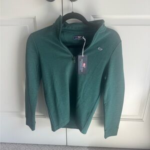Vineyard Vines Boys sz Med 12-14 Zip-Up Quarter Zip in Green